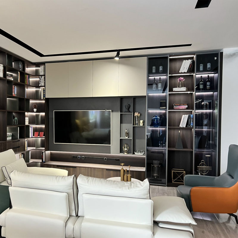 Mga modernong kabinet ng sala